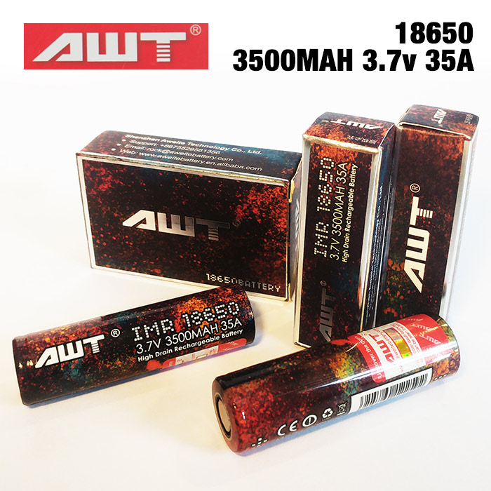 2 pack - AWT IMR 18650 Rechargeable batteries - 3500MAH