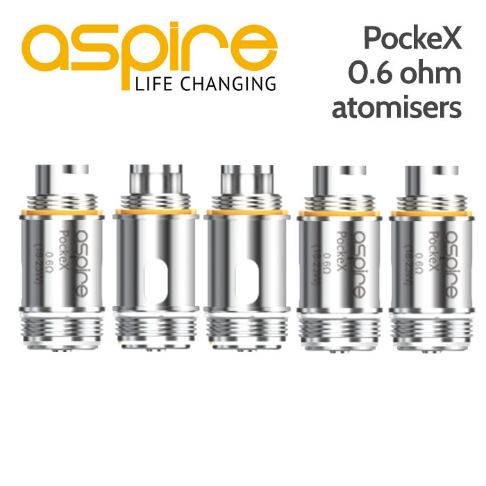 5 pack - Aspire PockeX 0.6 Ohm Atomisers
