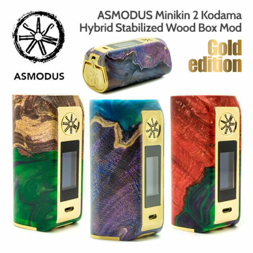 ASMODUS Gold Edition Minikin 2 Kodama 180w Hybrid Stabilised Wood Box Mod