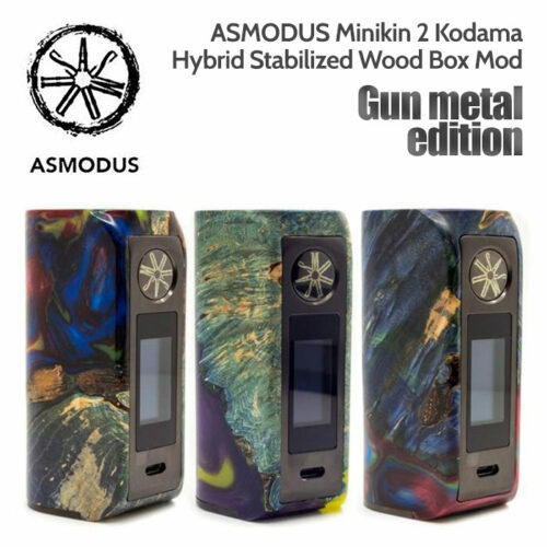 ASMODUS Gun Metal Edition Minikin 2 Kodama 180w Hybrid Stabilised Wood Box Mod