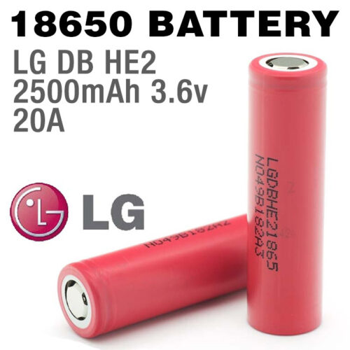 2 pack - LG 18650 Rechargeable 2500mAh Batteries - LGDBHE21865