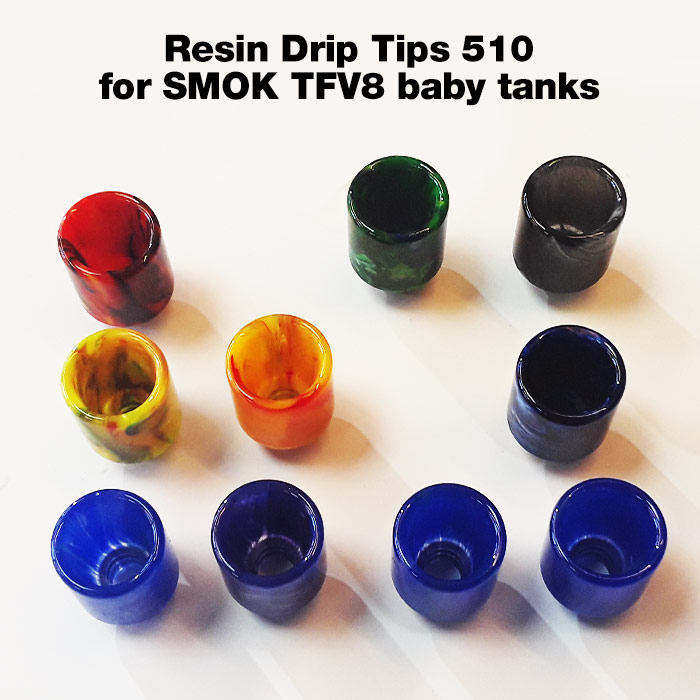Resin Drip Tip for 510 SMOK TFV8 baby tanks, etc