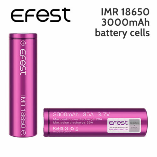 2 pack - Efest IMR 18650 Rechargeable 3000mAh Batteries