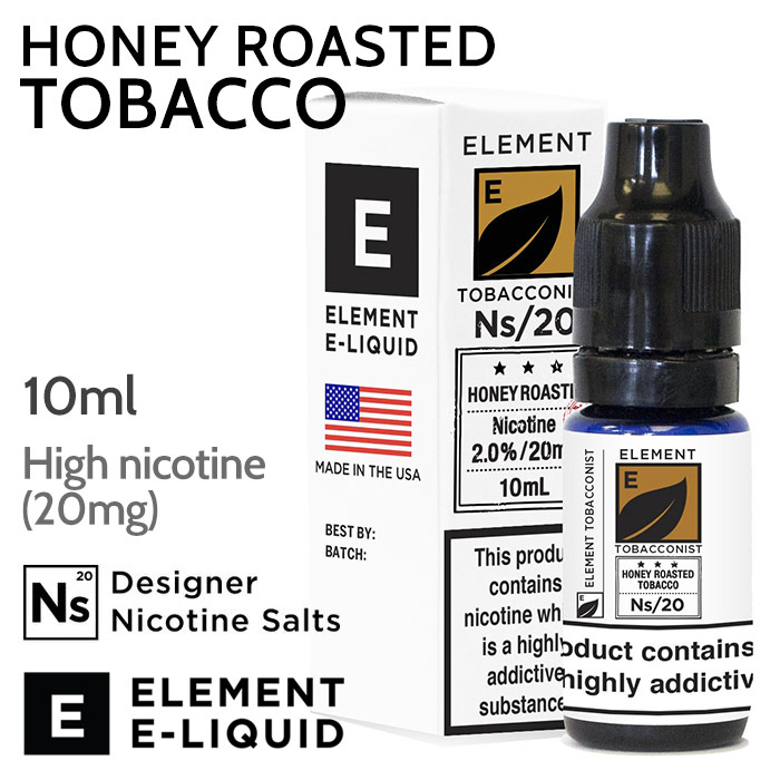 Honey Roasted Tobacco - ELEMENT NS20 high nicotine e-liquid - 10ml