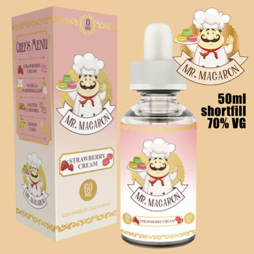 Strawberry Cream - Mr Macaron e-liquid - 70% VG - 50ml