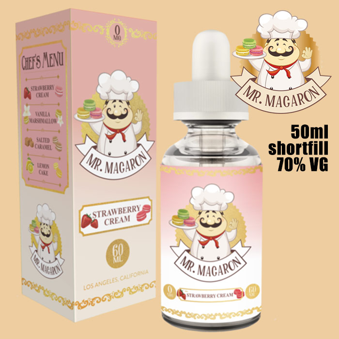 Strawberry Cream - Mr Macaron e-liquid - 70% VG - 50ml