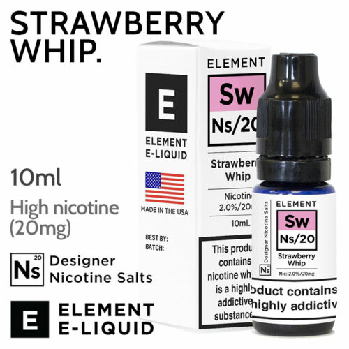 Strawberry Whip - ELEMENT NS20 high nicotine e-liquid - 10ml