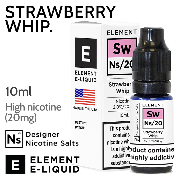 Strawberry Whip - ELEMENT NS20 high nicotine e-liquid - 10ml