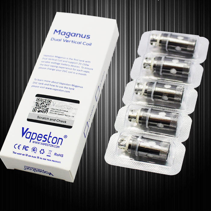 5 pack - Vapeston Maganus DVC Dual Vertical Coil Sub-ohm Atomisers
