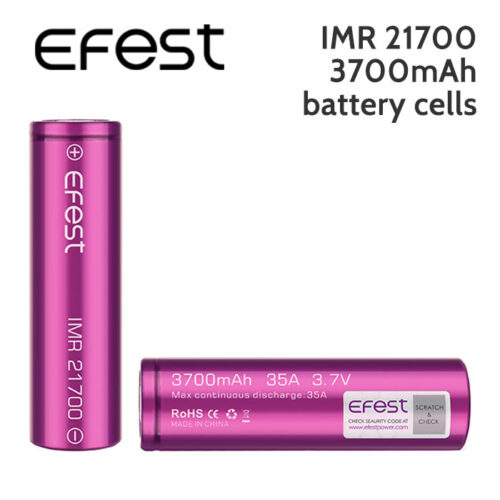 2 pack - Efest IMR 21700 rechargeable 3700mAh battery cells