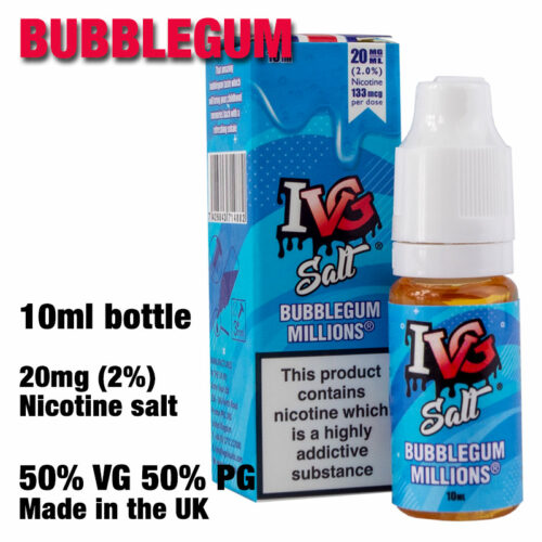 Bubblegum - I VG e-liquids - Salt Nic - 50% VG - 10ml