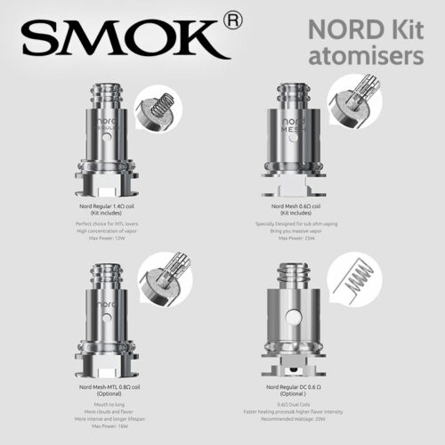 5 pack - SMOK NORD atomisers