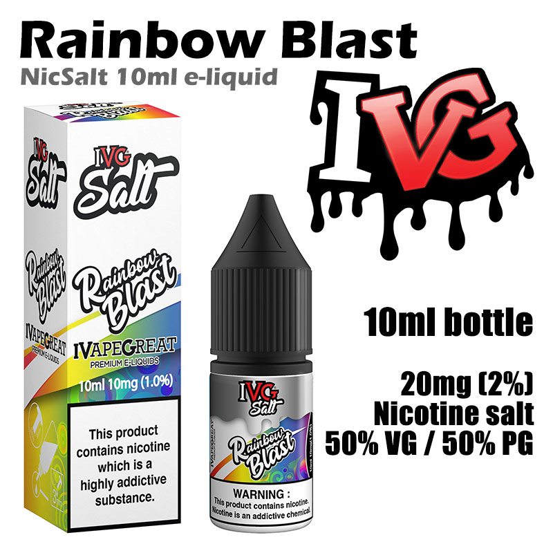 Rainbow Blast - I VG e-liquids - Salt Nic - 50% VG - 10ml