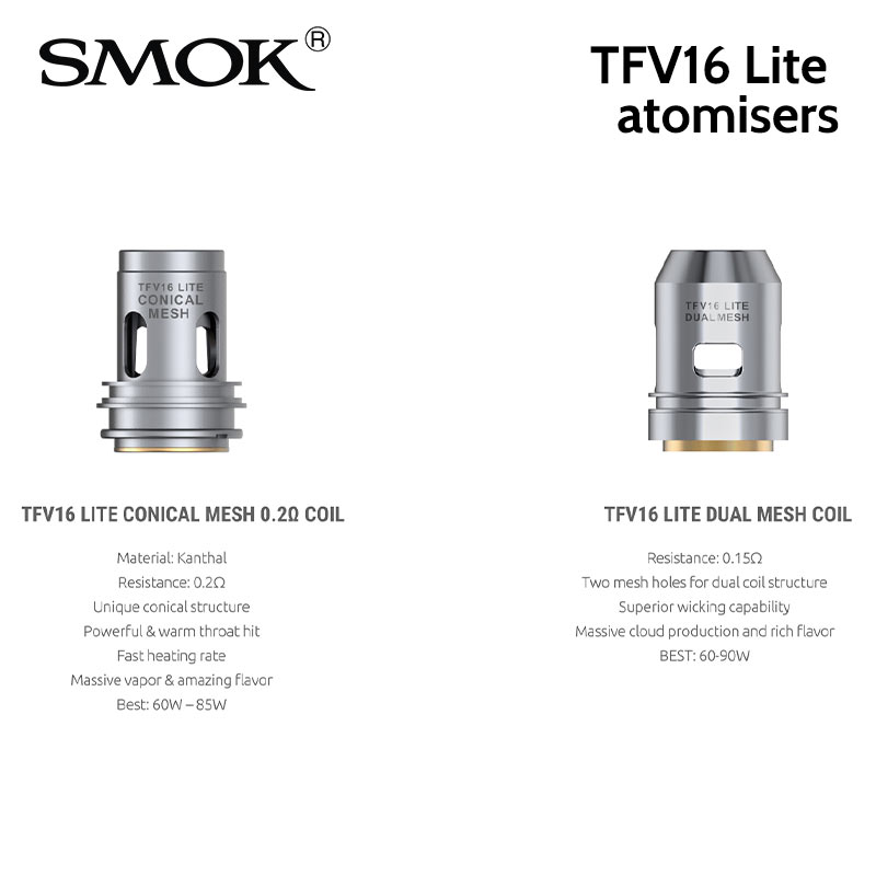 3 pack SMOK TFV16 Lite atomisers