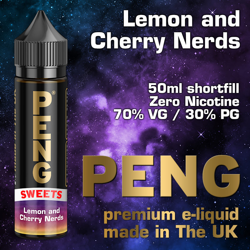 Lemon and Cherry Nerds - PENG e-liquid - 70% VG - 50ml