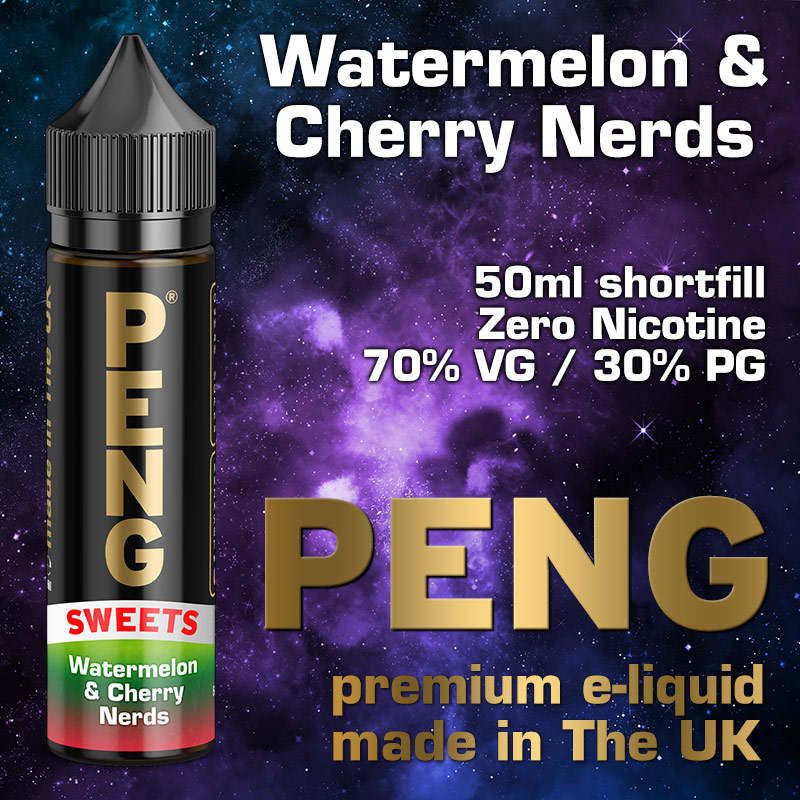 Watermelon and Cherry Nerds - PENG e-liquid - 70% VG - 50ml