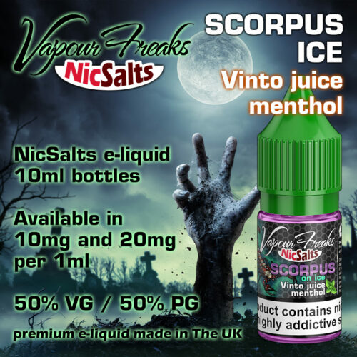 Scorpus Ice - Fruity Vinto juice menthol - Vapour Freaks NicSalts e-liquids - 10ml