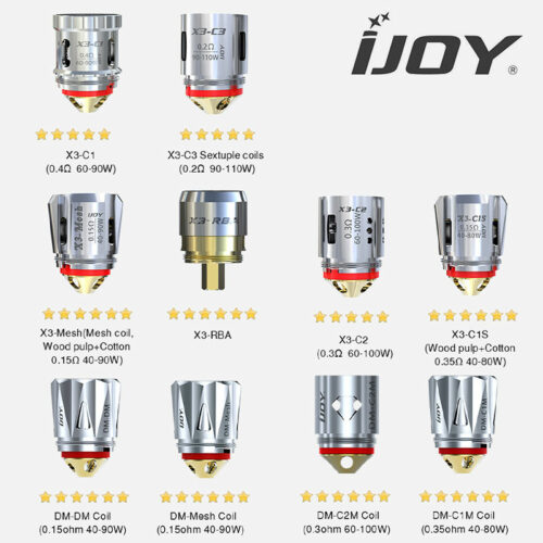 3 pack of iJoy atomisers - X3 and DM