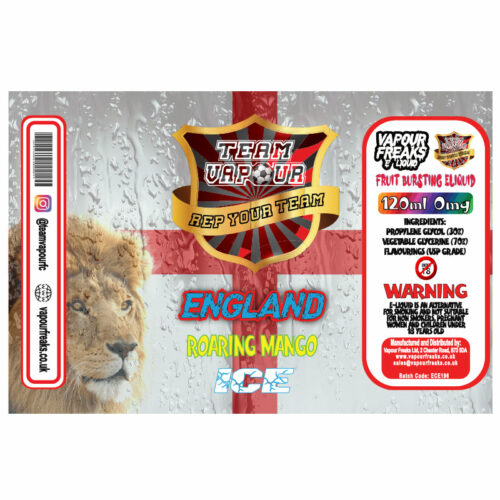 England Roaring Mango Ice - Team Vapour e-liquid - 70% VG - 100ml